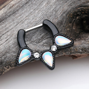 Detail View 1 of Blackline Iridescent Revo Trident Septum Clicker